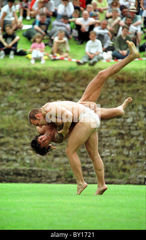 Römische Reenactment, Caerleon Amphitheater. Stockfoto