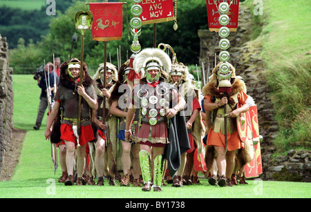 Römische Reenactment, Caerleon Amphitheater. Stockfoto