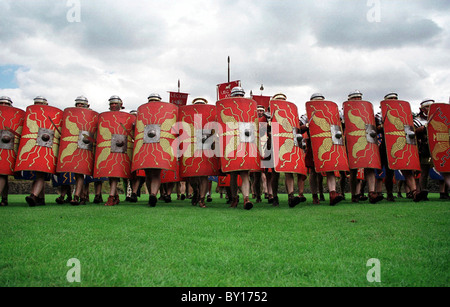 Römische Reenactment, Caerleon Amphitheater. Stockfoto