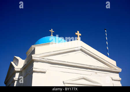Griechisch orthodoxe Kirche Stadt griechische Kykladen Insel Mykonos Griechenland EU Europäische Union Europa Stockfoto