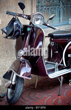 Oldtimer Vespa Roller Chinatown Bangkok Stockfoto