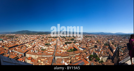 Panoramablick über Florenz von der Spitze der Kathedrale von Florenz Stockfoto
