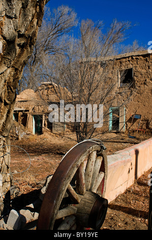 Adobe Ranch Altbauten in Taos, New Mexico Stockfoto