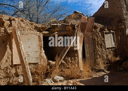 Adobe Ranch Altbauten in Taos, New Mexico Stockfoto