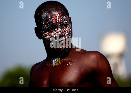 Körperbemalung - Siddi Stamm von Gujarat, Indien Stockfoto