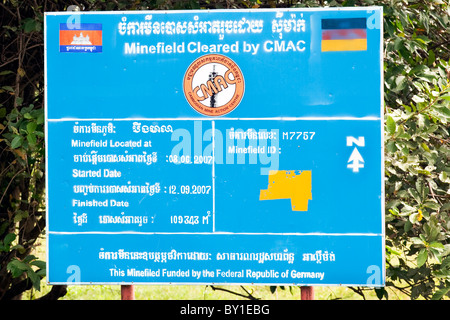 Minenfeld Abstand beachten, Siem Reap, Kambodscha Stockfoto