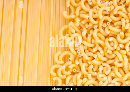 verschiedene Arten von italienischer Pasta. Stockfoto