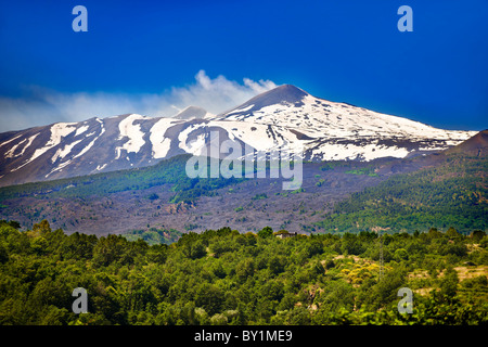 Vulkanasche an den Hängen des Ätna, aktiven olkanischen Berg, Sizilien Stockfoto