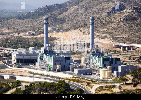 Gas natural Kombikraftwerk in Vandellos Stockfoto