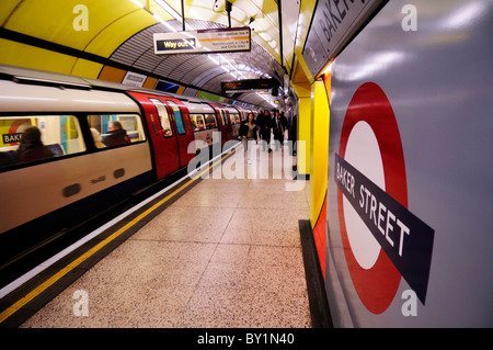 Baker Street U-Bahn Station Jubilee Line Plattform, London, England, UK Stockfoto