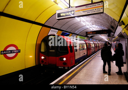 Baker Street U-Bahn Station, Jubilee Line Plattform, London, England, Vereinigtes Königreich Stockfoto