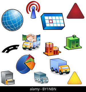 Ein Bild eines Traffic-Icon-Sets. Stockfoto