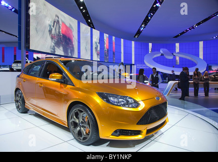 Detroit, Michigan - der Ford Focus ST auf dem Display auf der North American International Auto Show. Stockfoto