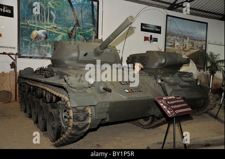 Amerikanische M24 light Tank von der französischen Armee auf dem Display an das Panzermuseum Saumur Frankreich Stockfoto