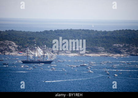 Tall-Ships race 2010 auf dem Weg von Kristiansand, Norwegen. Stockfoto