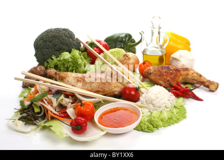 Chinesisches Essen mit Zutaten, um eine Mahlzeit zu machen Stockfoto