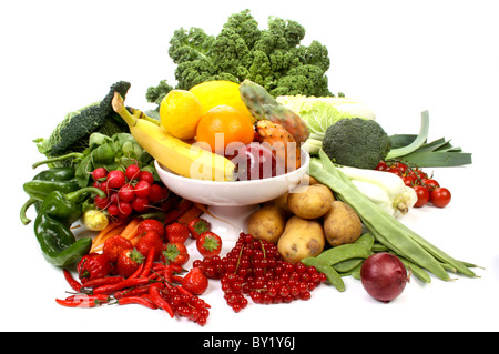 Zusammensetzung von verschiedenen Obst und Gemüse Stockfoto