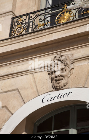 Cartier-Shop in Place Vendome Platz in Paris, Frankreich Stockfoto