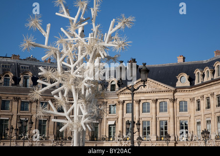 Place Vendome Platz dekoriert für Weihnachten in Paris, Frankreich Stockfoto