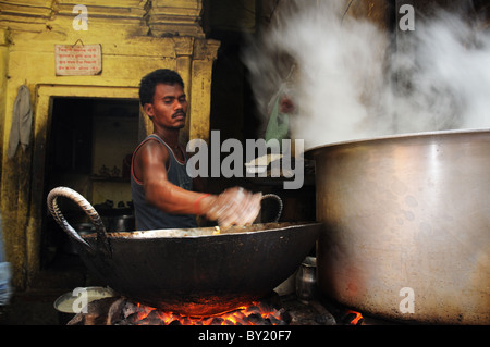 Indische Straße Kochen Stockfoto