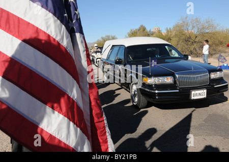 Die Beerdigung von Christina Taylor Green, 8, die bei einem Attentat der Kongressabgeordnete Gabrielle Giffords in Tucson, Arizona, USA erschossen.  Green wurde am 11. September 2001 geboren. Stockfoto