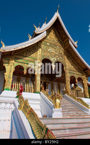 Luang Phabang National Museum mit gold und wunderbare Architektur Tempel in Laos Loa Asien Stockfoto