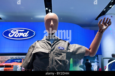 Detroit, Michigan - A Ford Crashtest dummy auf dem Display auf der North American International Auto Show. Stockfoto