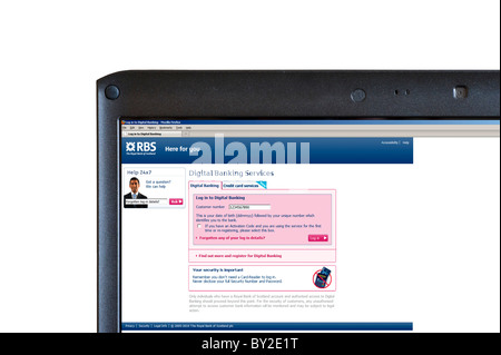 Anmeldung zum Internet-Banking auf der RBS-Website, UK Stockfoto