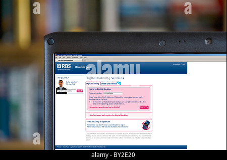 Anmeldung zum Internet-Banking auf der RBS-Website, UK Stockfoto