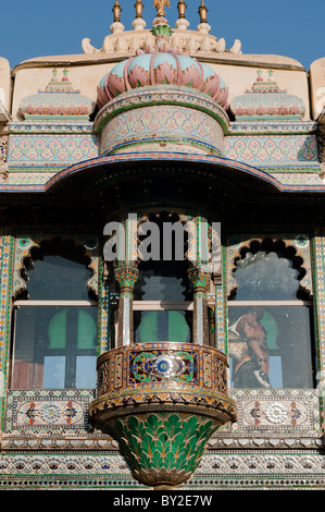 Udaipur Stadtschloss Detail Stockfoto