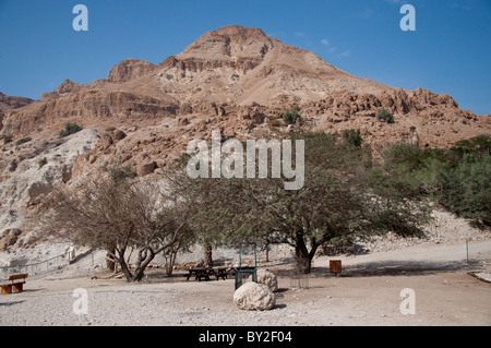 Ein Blick auf die Berge in Ein Gedi. Stockfoto