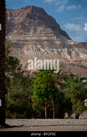 Ein Blick auf die Berge in Ein Gedi. Stockfoto