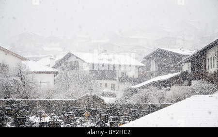 Snowstrom in Zillertall, Österreich Stockfoto