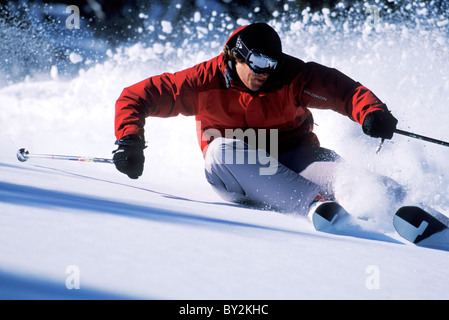 Skifahren in Lake Tahoe. Stockfoto