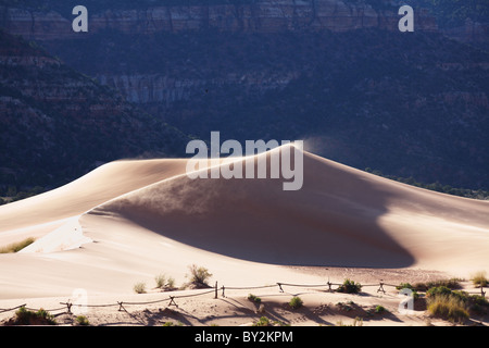 Reservieren Sie Korallen Sanddünen in den USA. Sunrise, Licht und Schatten Stockfoto
