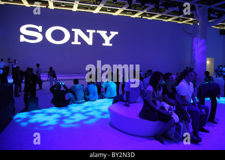 Der Messestand von Sony auf der IFA 2008, Berlin, Deutschland Stockfoto