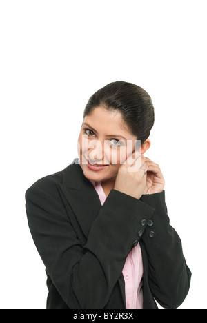 Eine fröhliche Geschäftsfrau. Stockfoto