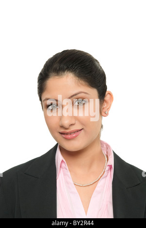 Eine junge Geschäftsfrau Lächeln auf den Lippen. Stockfoto