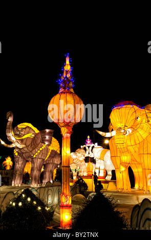 Papier-Elefanten-Festival der Lichter Loi kathrong Stockfoto