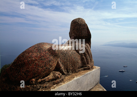 Villa San Michele in Anacapri, ägyptische Sphinx, Capri, Italien Stockfoto