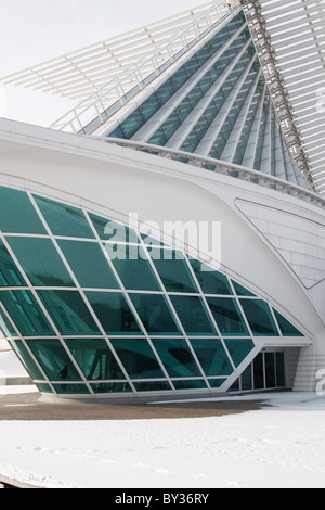 Milwaukee Art Museum Quadracci Pavillon, entworfen von Santiago Calatrava befindet sich am Lake Michigan Stockfoto