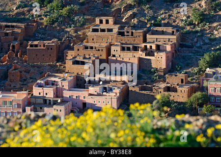 Dorf im Tal Ameln, Anti-Atlas, Marokko Stockfoto