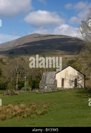 Isolierte Kapelle in Cwm Wimpel, einem abgelegenen bergigen Tal im Westen der Snowdonia National Park Gwynedd North Wales UK Stockfoto