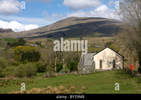 Ehemalige Kapelle in Cwm Wimpel, einem abgelegenen bergigen Tal im Westen der Snowdonia National Park GWYNEDD NORTH WALES UK isoliert Stockfoto