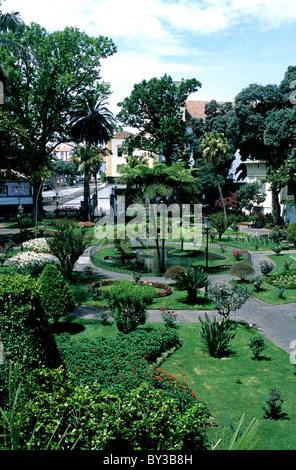 Jardim Municipal (Stadtpark) in Angra Heroísmo auf der Insel Terceira auf den Azoren Archipel Stockfoto