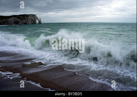 Frankreich, Normandie, Normandie, Etretat, stürmisches Wetter Stockfoto