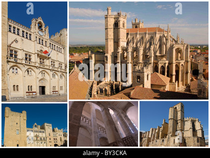 Denkmäler von Narbonne, Stadt des Languedoc-Roussillon in Frankreich Stockfoto