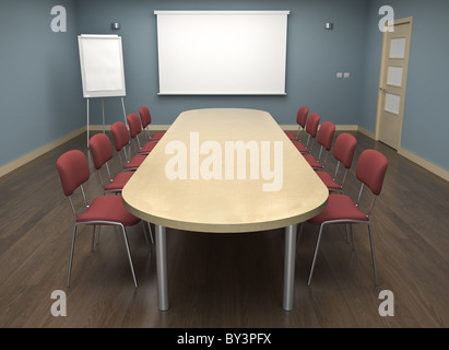 Sitzungsraum, 3D gerenderte Darstellung. Stockfoto