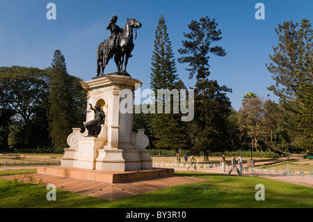 Maharaja-Statue in Lal Bagh Gärten in Bangalore Indien Stockfoto