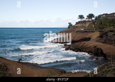 Felsige Küste der Costa Adeje, Teneriffa, Kanarische Inseln, Spanien Stockfoto